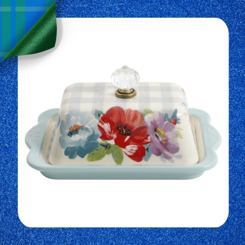 🎁 New Pioneer Woman Sweet Romance Blossoms  Double Stick Butter Dish